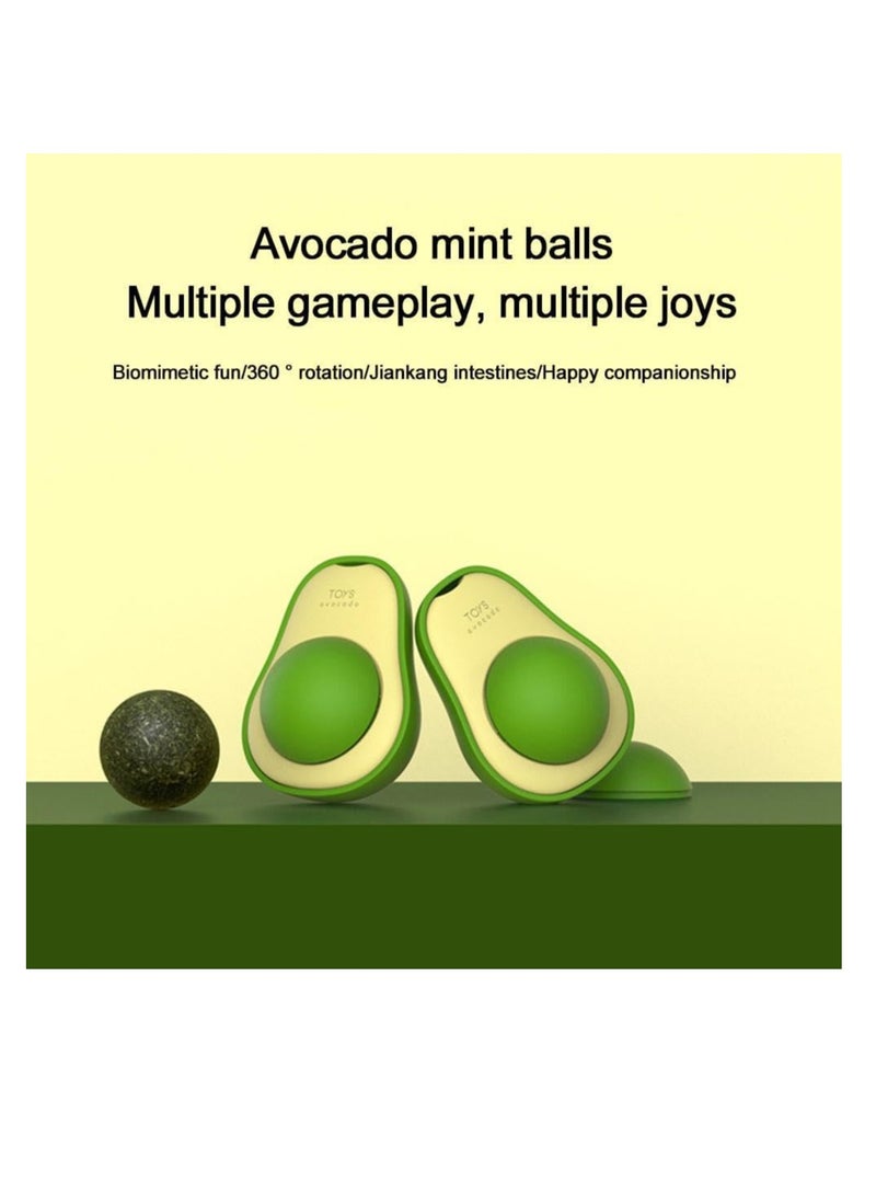 Catnip Balls Toy for Cats,Avocado Catnip Wall Ball,Cat Magic Mint-Ball Edible Licking Balls, Rotatable Edible Balls Interactive Cat Toy,Self-Adhesive Catnip Teeth Cleaning Licking Balls for Kitten - Image 4