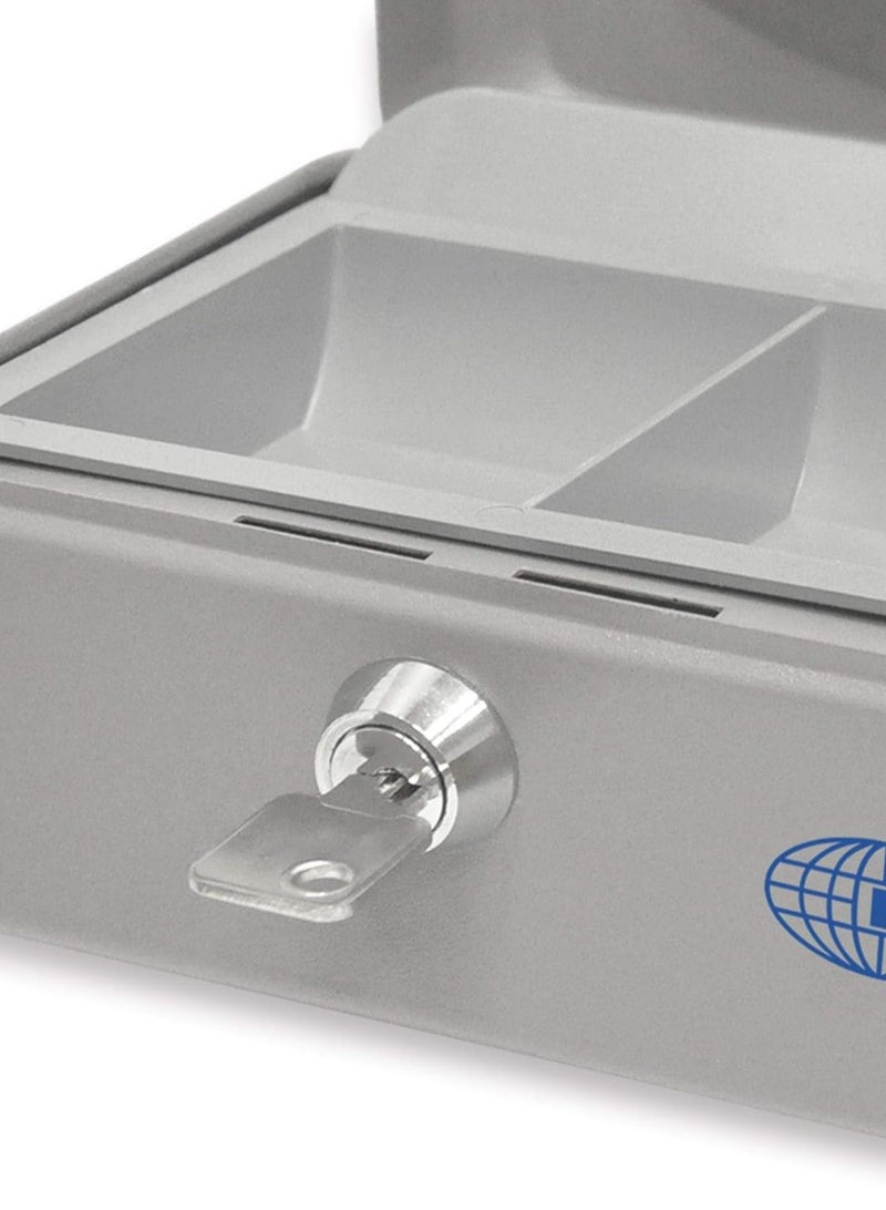 FIS Cash Box Steel Grey Color With key lock, 6 Inch Lock Size, 152 x 115 x 80 mm - FSCPTS0034GY - Image 3