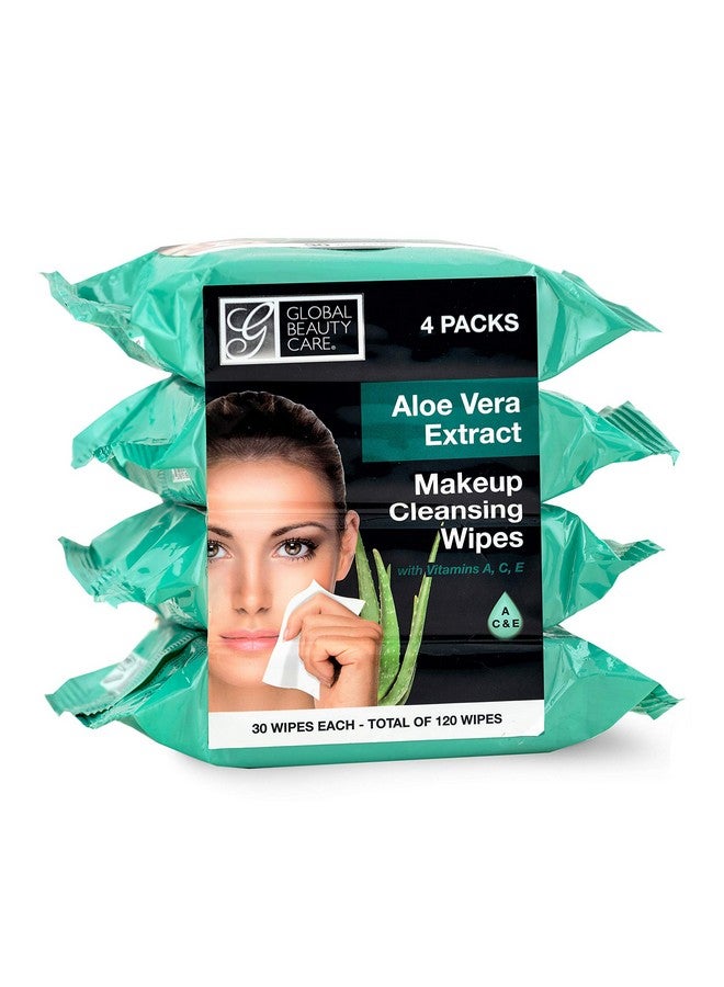 Global Beauty Care Cleansing Makeup Removal Wipes Bulk Great For Travel Toiletries 120 Count (4 Pack) (Aloe Vera) - Image 1