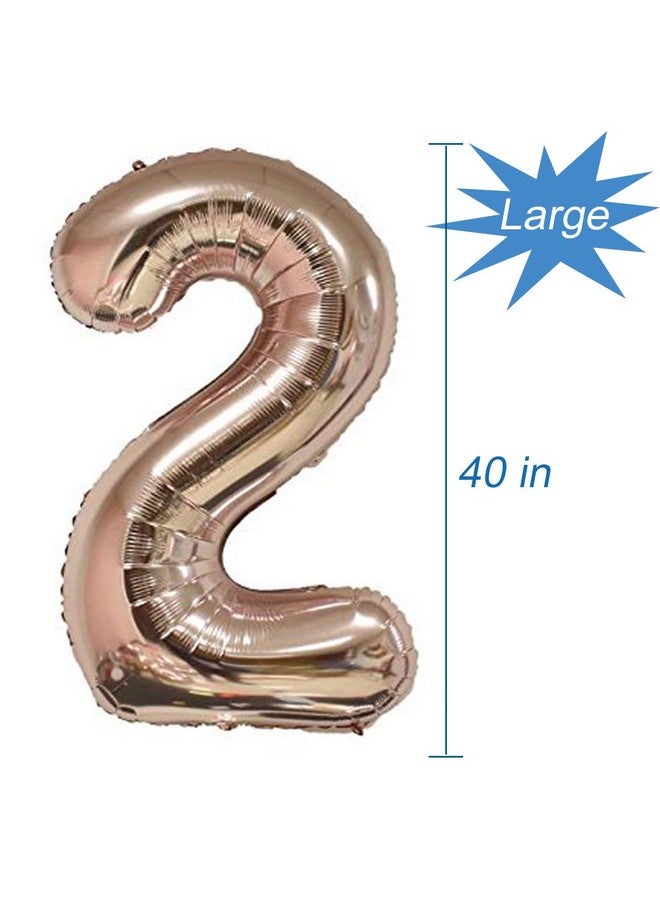 Tellpet Rose Gold Number 2 Balloon 40 Inch - Image 3