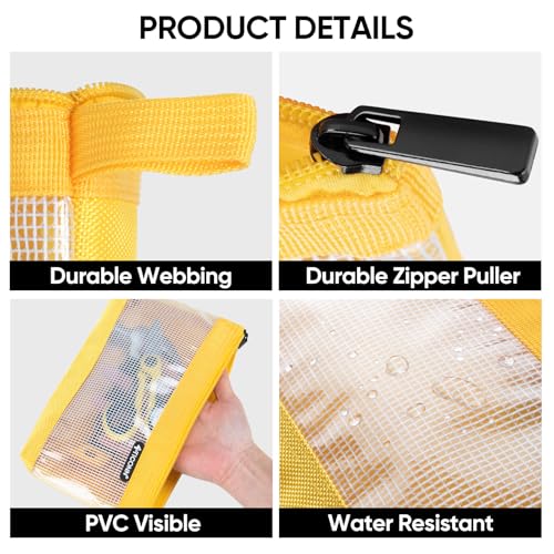 TICONN Tool Pouch, 1680D Oxford Small Tool Bag, Tool Pouches with Zipper, Clear Utility Bag Zipper Pouch for Tool Organizers and Storage (3PK Combo) - Image 2