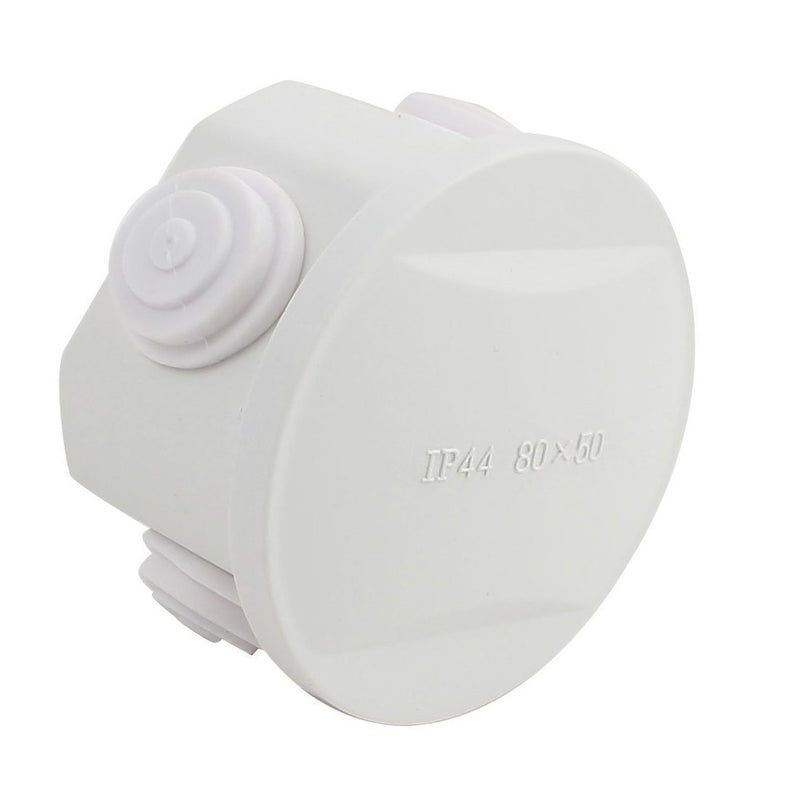 YXQ 86x56mm Junction Box Electrical Project Enclosure DIY Round Case Outdoor IP44 Waterproof with Cover Dustproof Universal Wire Hole ABS White