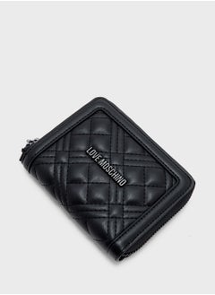 Love Moschino Logo Detailed Quilted Zip Over Wallet  - Image 4