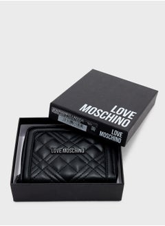 Love Moschino Logo Detailed Quilted Zip Over Wallet  - Image 5