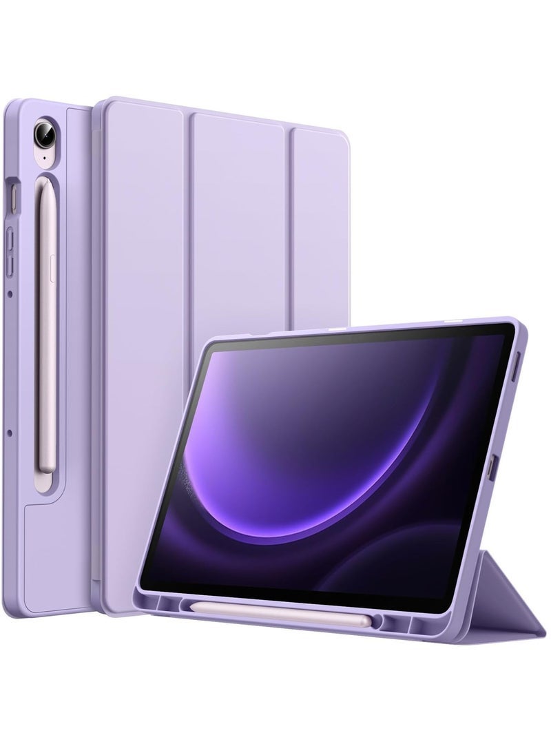 SmartGrist Case for Tab S9 FE 10.9-Inch with S Pen Holder - Soft TPU Tri-Fold Stand Protective Tablet Cover, Supports S Pen Charging, Auto Wake/Sleep - Purple - Image 1