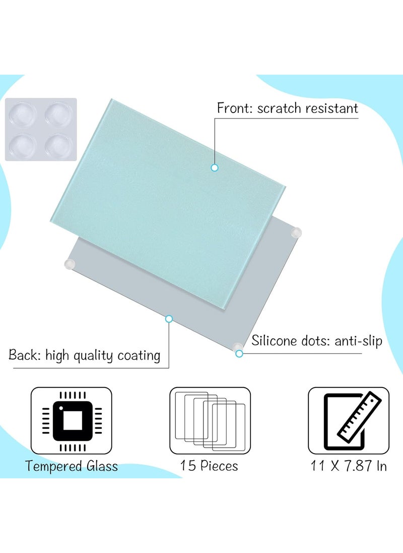 Nuenen Nuenen 15 Pcs Sublimation Blank Cutting Board for Kitchen  11 x 787 Inch Tempered Glass for Countertop  Heat Resistant Personalized Board for Heat Press Machine  - Image 2