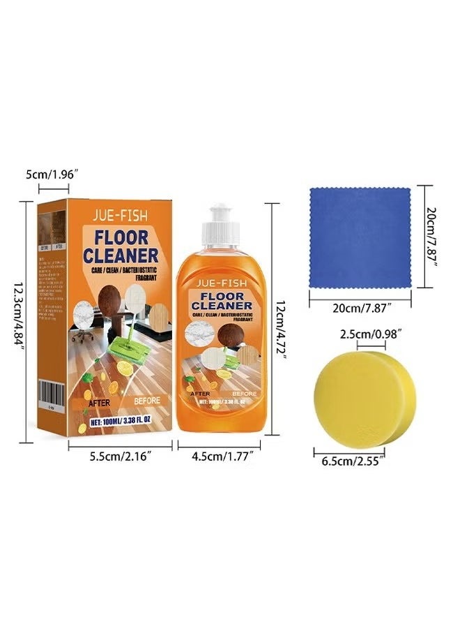 JUE-FISH - Floor Cleaner,Wood Floor Polish and Restorer 100 Ml Bundle Natural Shine Removes Scratches Leaves Protective Layer 100ML - Image 1