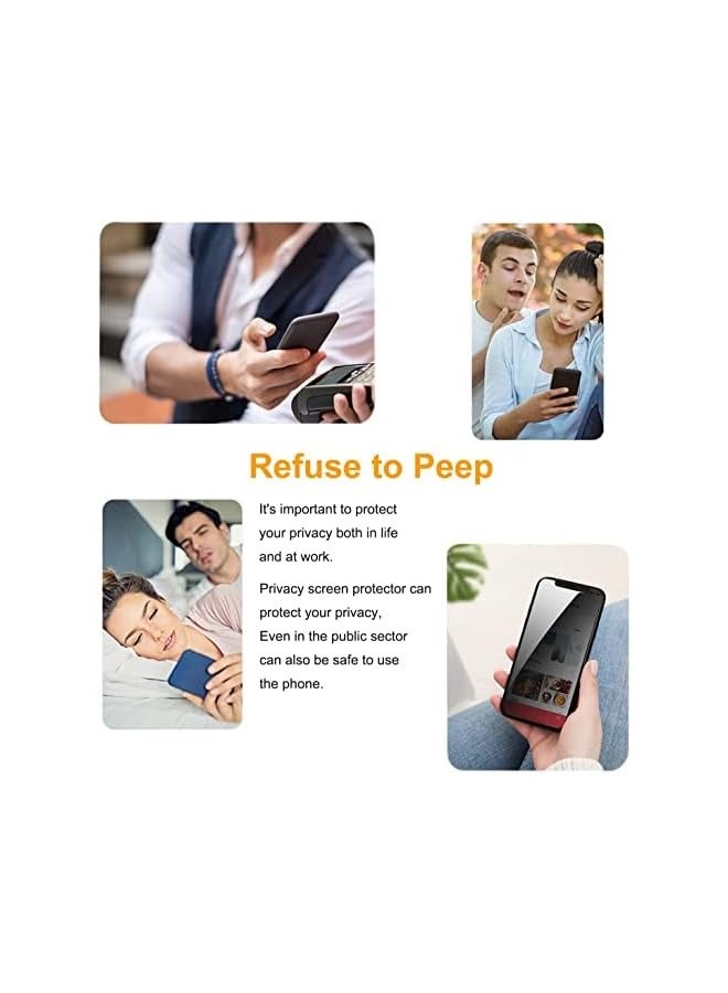 PROMASS 2+2 Pack Privacy Screen Protector with Camera Lens Protector Anti-Spy Tempered Glass Film 9H Hardness Upgrade Edge Protection Easy Installation Bubble Free Specially Designed (iPhone 14 Pro Max) - Image 4