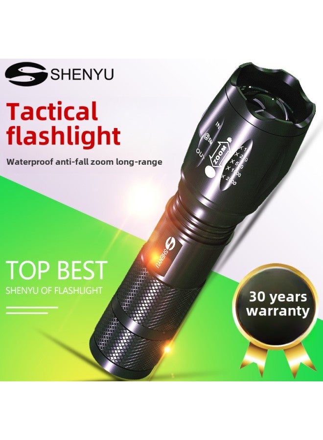 Strong Flashlight Flashlight Rechargeable Special Force Bright Long-range Outdoor Household Durable Mini Portable Small Electric Light-Product Specifications:Deluxe Metal Super Bright Long-shot Zoom  - Image 4