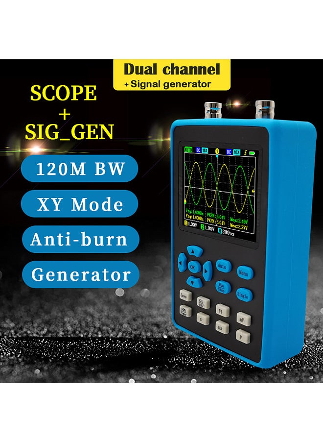 Lepmerk DSO2512G 120M Bandwidth Portable Handheld Dual Channel Oscilloscope 2.8 Inch Display 10mV Minimum Vertical Sensitivity FFT Spectrum Analysis， Three Trigger Modes  - Image 2