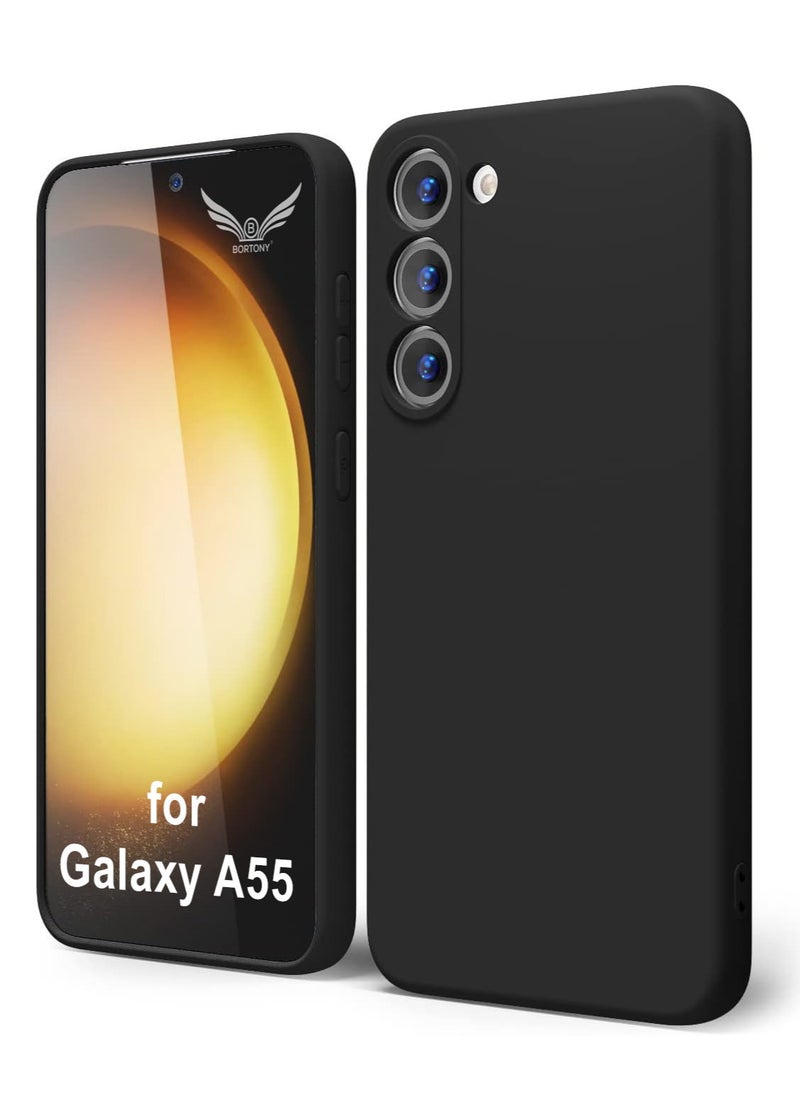 BORTONY Samsung Galaxy A55 Case Cover Flexible Soft Silicone Slim Fit Case for Galaxy A55 Anti Scratch with Inside Microfiber Lining Shockproof Protective Phone Case for Galaxy A55 Case 6.6 inch  - Image 1