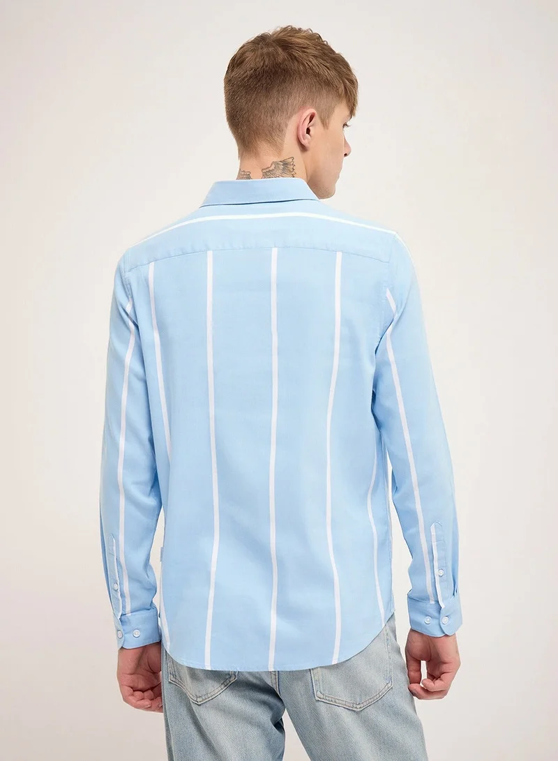 THE BEAR HOUSE  Cotton Shirt for Men | Slim Fit, Long Sleeve, Casual or Formal Button-Down | Soft, Breathable Fabric for Work, Everyday, & All-Season Wear in Stylish for Men | Best Price UAE