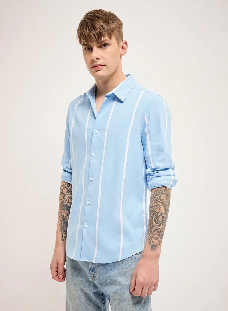 THE BEAR HOUSE  Cotton Shirt for Men | Slim Fit, Long Sleeve, Casual or Formal Button-Down | Soft, Breathable Fabric for Work, Everyday, & All-Season Wear in Stylish for Men | Best Price UAE