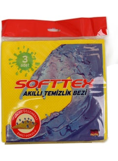 Smart Cleaning Cloth Microporous Absorbent Texture Mixed Color 3 Pieces