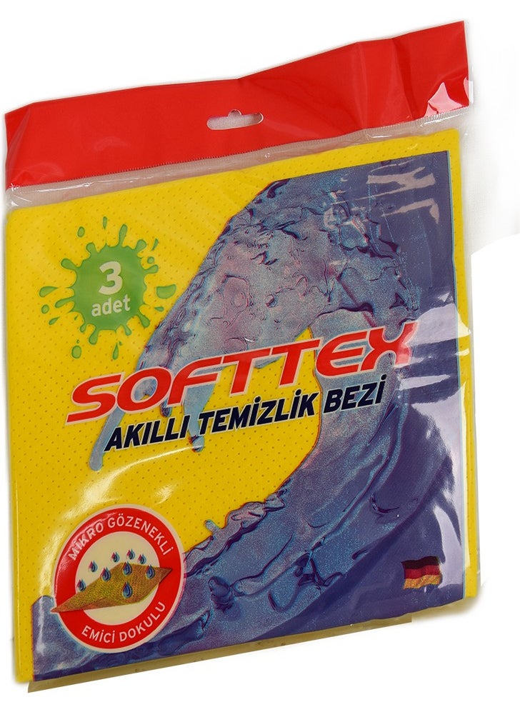 Softtex - Smart Cleaning Cloth Microporous Absorbent Texture Mixed Color 3 Pieces - Image 1