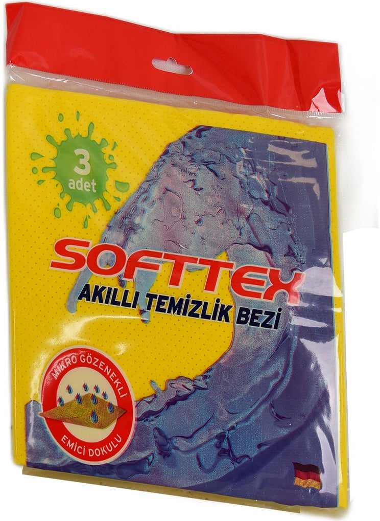 Softtex - Smart Cleaning Cloth Microporous Absorbent Texture Mixed Color 3 Pieces - Image 1