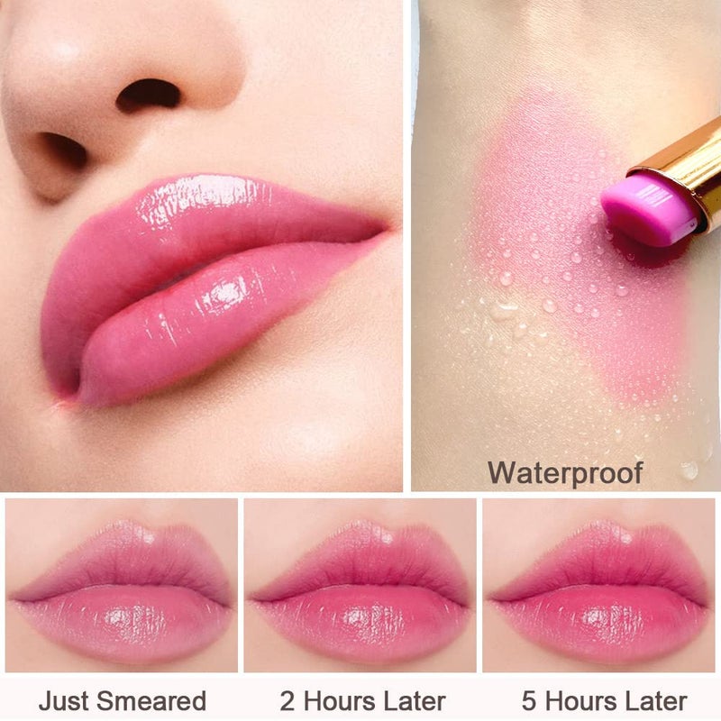 BINGBRUSH 2 Pcs Grape Color Changing Lipstick Queen,PH Mood Long Lasting Labiales Lip Gloss Lip Balm Tinted Magic Lip Stain Makeup Lipstick Set for Women - Image 4