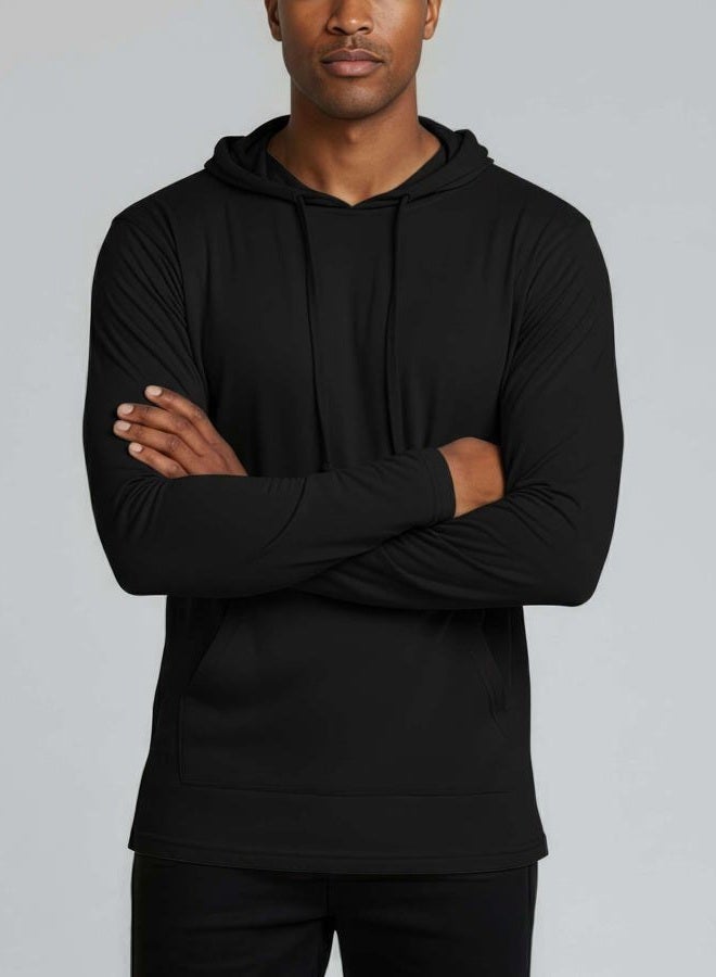 REALESSENTIALS 3 Pack: Men s Cotton Lightweight Hoodie Long Sleeve Hooded T Shirt Sweatshirt French Terry Casual Performance Active Athletic Workout Gym Quick Dry Fit Jersey Pullover UPF 50 Outdoor-Set 4,M - Image 4