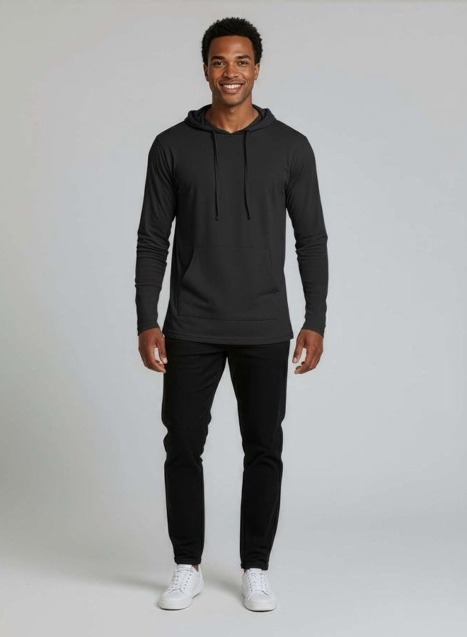 REALESSENTIALS 3 Pack: Men s Cotton Lightweight Hoodie Long Sleeve Hooded T Shirt Sweatshirt French Terry Casual Performance Active Athletic Workout Gym Quick Dry Fit Jersey Pullover UPF 50 Outdoor-Set 4,M - Image 3