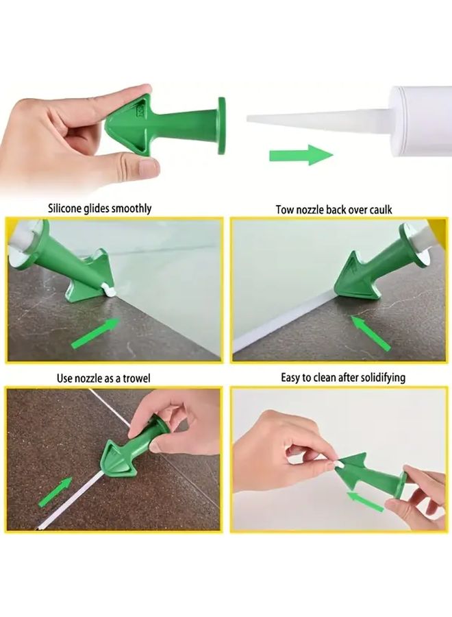 3pcs Plastic Caulk Nozzles And Applicators Tool Set Blue Precision Scraper Spreader Tips For Tile Floor Brick Joint Sealing Grout Cleaning Manual Diy Ergonomic Design Longlasting Home Renovator Handyman Tools - Image 4