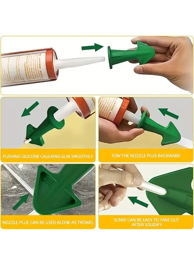 3pcs Plastic Caulk Nozzles And Applicators Tool Set Blue Precision Scraper Spreader Tips For Tile Floor Brick Joint Sealing Grout Cleaning Manual Diy Ergonomic Design Longlasting Home Renovator Handyman Tools - Image 2