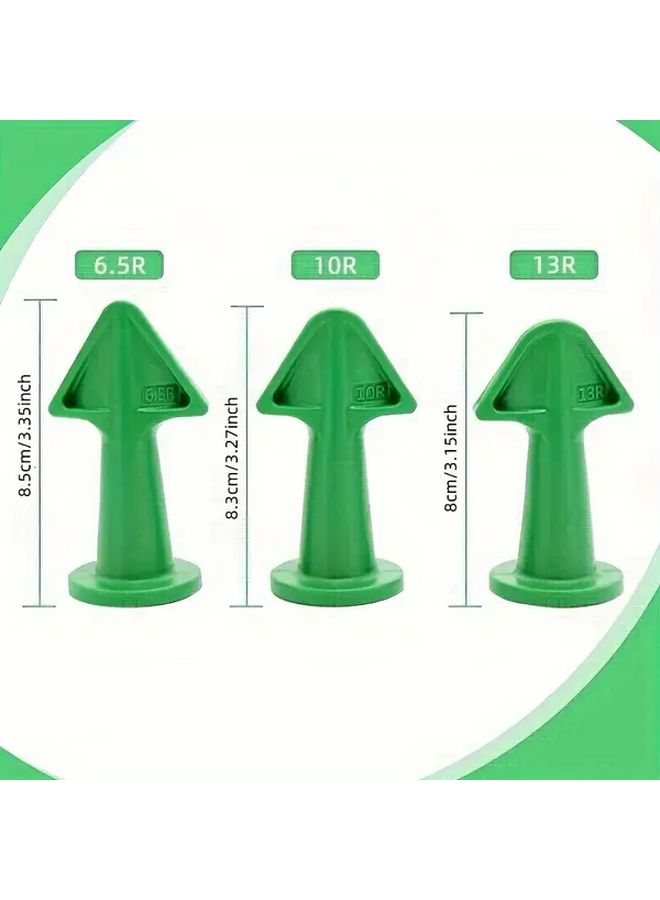 3pcs Plastic Caulk Nozzles And Applicators Tool Set Blue Precision Scraper Spreader Tips For Tile Floor Brick Joint Sealing Grout Cleaning Manual Diy Ergonomic Design Longlasting Home Renovator Handyman Tools - Image 3