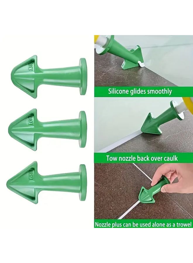 3pcs Plastic Caulk Nozzles And Applicators Tool Set Blue Precision Scraper Spreader Tips For Tile Floor Brick Joint Sealing Grout Cleaning Manual Diy Ergonomic Design Longlasting Home Renovator Handyman Tools - Image 5