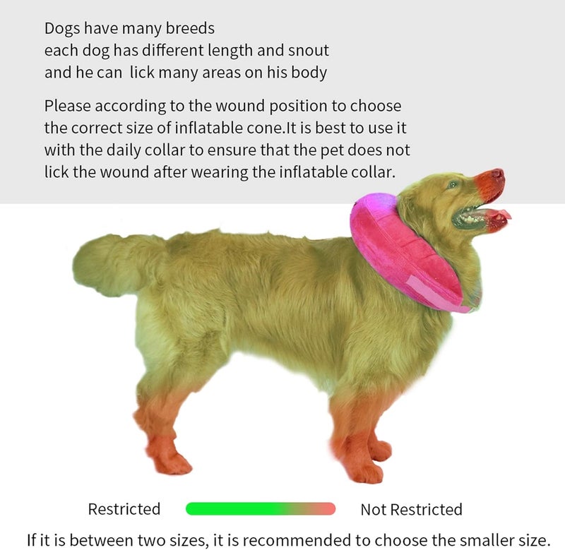MCHY Inflatable Dog Cone,Adjustable Recovery Collar for Dogs After Surgery,Prevent from Biting & Scratching,Not Block Vision (Pink, S-Neck 7''- 12'') - Image 5