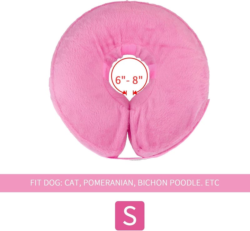 MCHY Inflatable Dog Cone,Adjustable Recovery Collar for Dogs After Surgery,Prevent from Biting & Scratching,Not Block Vision (Pink, S-Neck 7''- 12'') - Image 2
