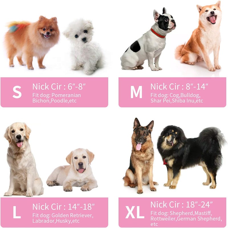 MCHY Inflatable Dog Cone,Adjustable Recovery Collar for Dogs After Surgery,Prevent from Biting & Scratching,Not Block Vision (Pink, S-Neck 7''- 12'') - Image 3
