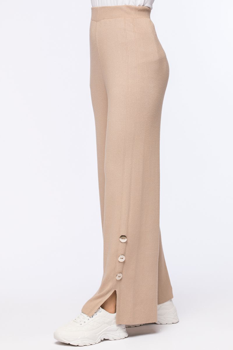 RINA knitted pants with buttons and slits - Image 2