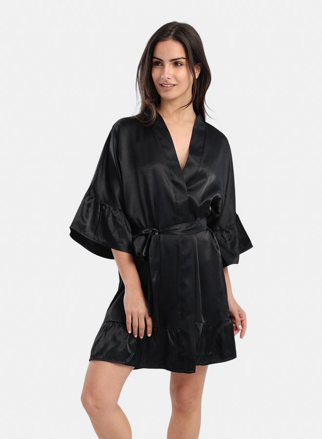 Carina Playful Sleeves Satin Robe - Image 2
