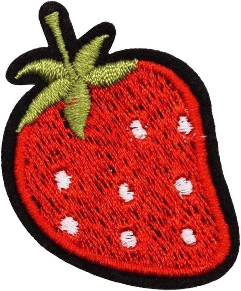 U-Sky Sew or Iron on Embroidered Patches | Realistic Strawberry Design with Seeds | Fun Family Parent-Child Textile Art​ Decals | for Foodie-Lover | 2.99"x2.16"+2.24"x1.57"+1.49"x0.98" | 3PCs Pack - Image 2
