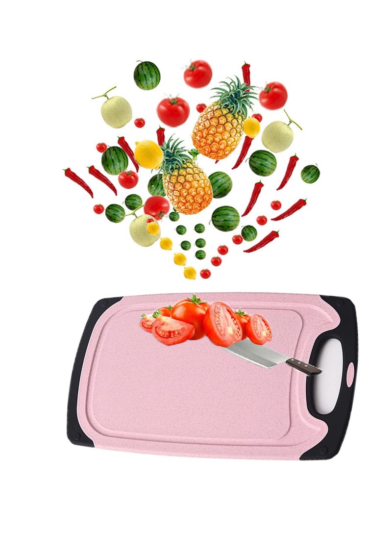 3 PCS Chopping Board Set Food Grade BPA Free Plastic Kitchen Chopping Boards Dishwasher Safe Wheat Straw Easy to Clean Health Environmental Protection Hanging Hole Non-Slip