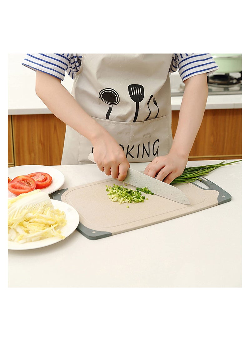 3 PCS Chopping Board Set Food Grade BPA Free Plastic Kitchen Chopping Boards Dishwasher Safe Wheat Straw Easy to Clean Health Environmental Protection Hanging Hole Non-Slip