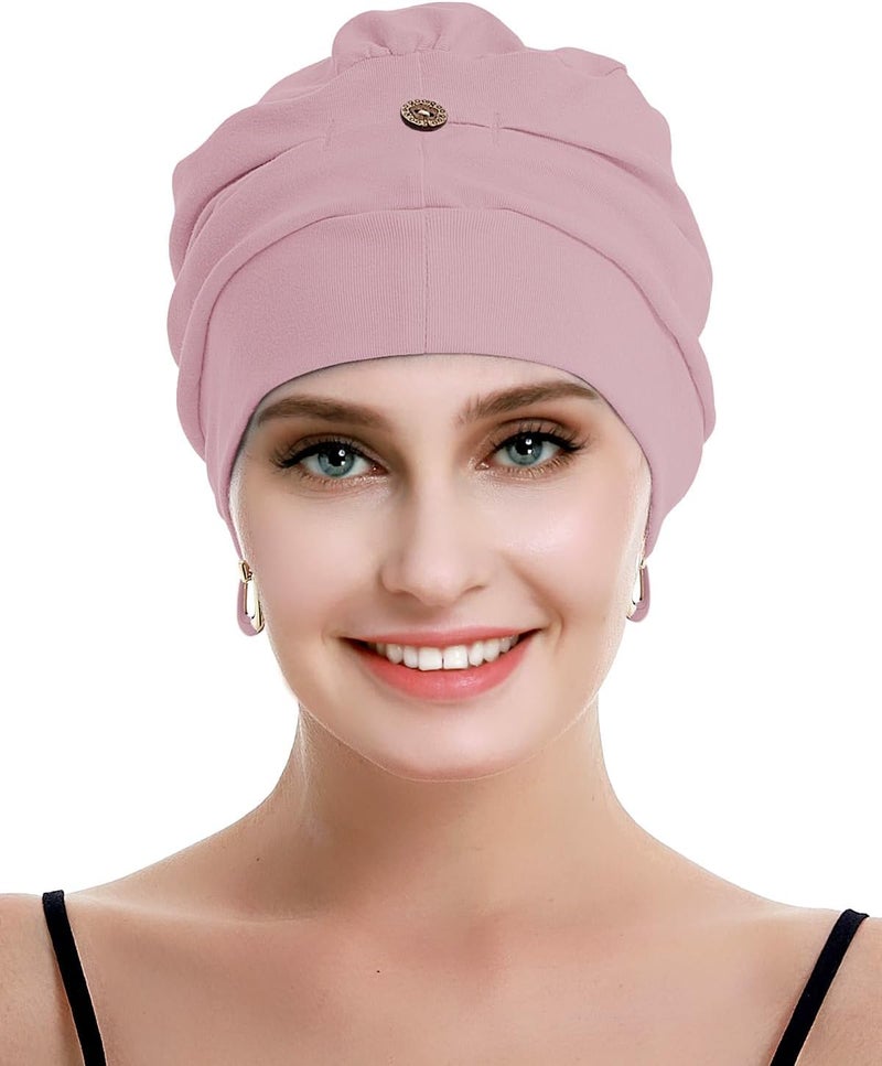 osvyo Cotton Chemo Turbans for Women Cancer Hairloss hat - Cotton Lightweight Headwear Sealed Packaging - Image 3