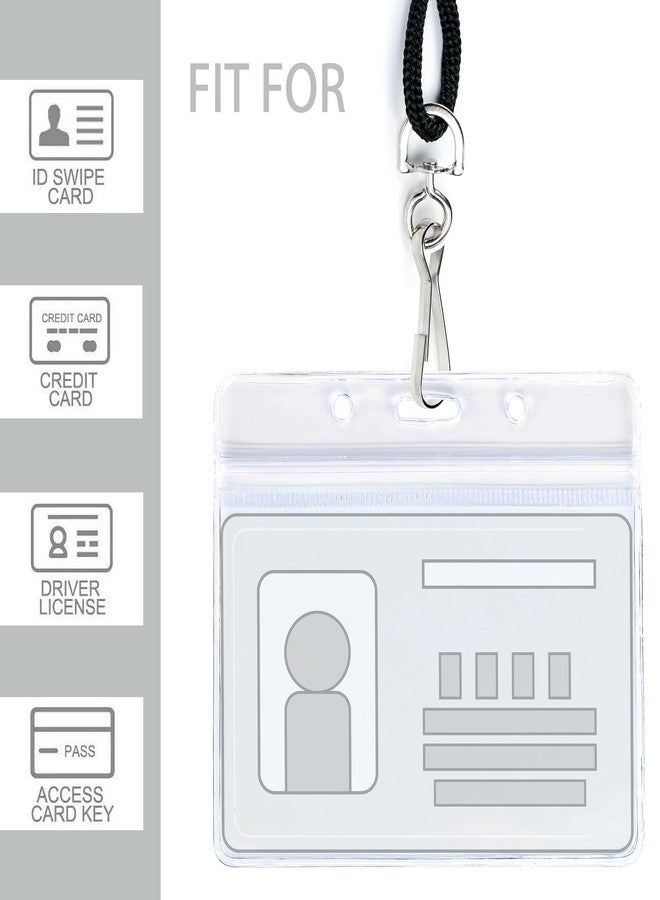 COTODO 50 Clear Plastic Horizontal Name Tags Badge ID Card Holders and 50 Black Lanyards with Swivel Hook - Image 4