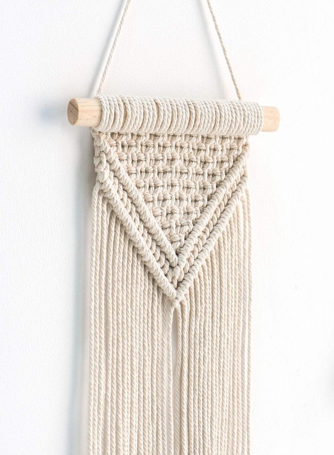 COTTONCUBE Macrame Wall Hanging Woven Tapestry Boho Wall Decor, Beautiful Geometric Wall Art for Living Room Home Off-White, 8x14 Inches (Combo 2_3) - Image 5