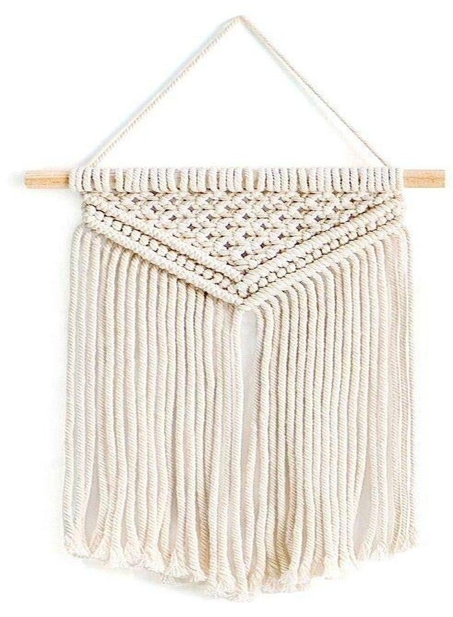 COTTONCUBE Macrame Wall Hanging Woven Tapestry Boho Wall Decor, Beautiful Geometric Wall Art for Living Room Home Off-White, 8x14 Inches (Combo 2_3) - Image 3