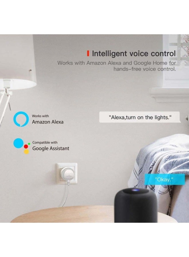 Mini WiFi Smart Plug White Compact Size 2 Point 17 by 2 Point 05 Inches - Image 3