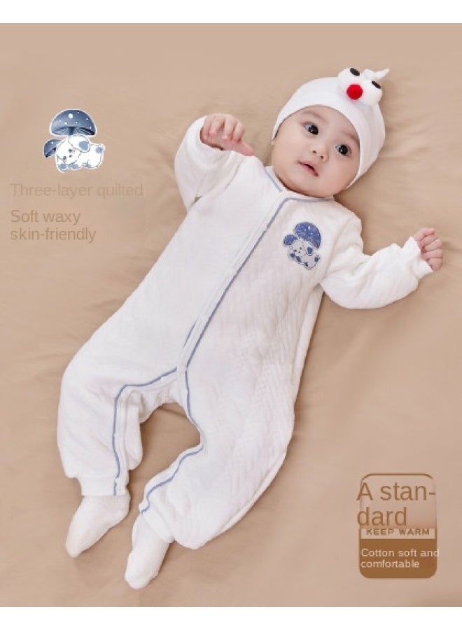 DEESHA Triple-layer Cotton Padding】baby Bodysuit, Newborn Outfit For Autumn, Full Moon Celebration Clothes, Infant Outdoor Romper, Onesie - Image 1