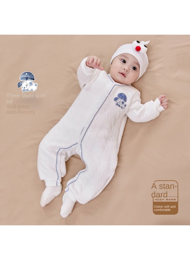DEESHA Triple-layer Cotton Padding】baby Bodysuit, Newborn Outfit For Autumn, Full Moon Celebration Clothes, Infant Outdoor Romper, Onesie - Image 2