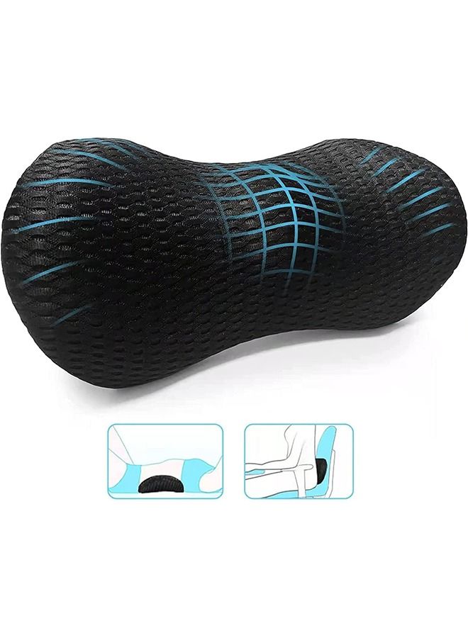 Arabest Lumbar Support Pillow, Memory Foam Lumbar Pillow for Low Back Pain Relief, Ergonomic Streamline Lumbar Pillow for Car Seat/Office Chair/Recliner/Bed (Black)  - Image 1
