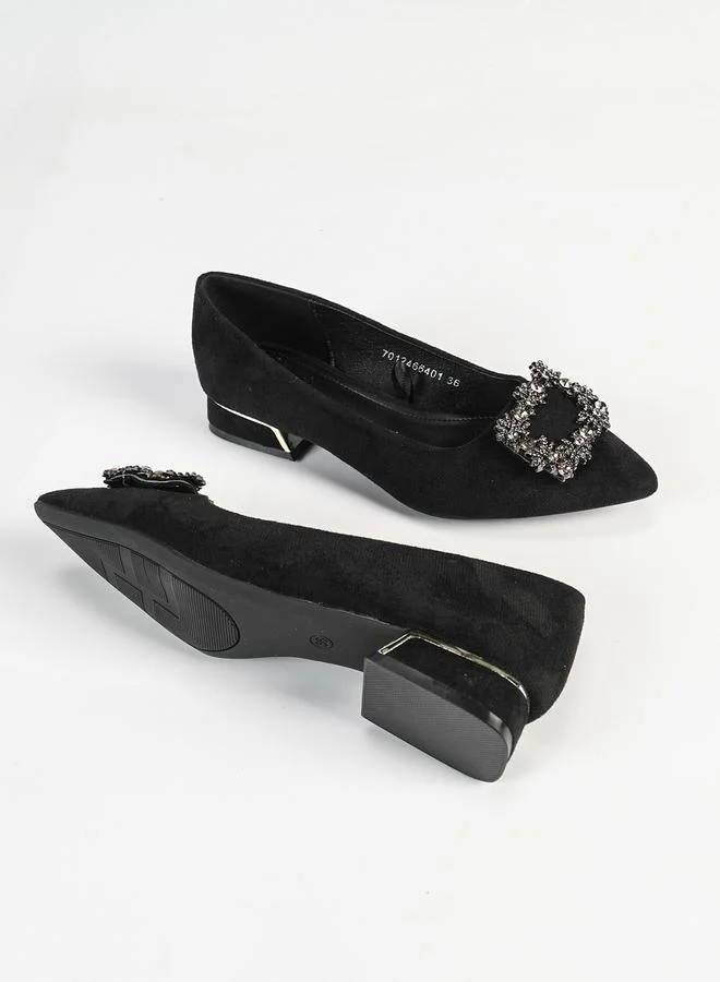Sneak-a-Peek Sneak-a-Peek Embellished Pointed Toe Block Heels Shoes