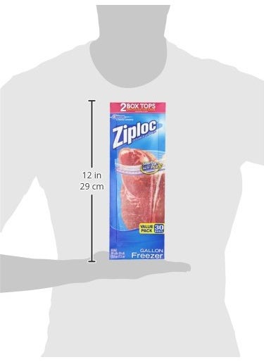 Ziploc Ziploc Freezer Bag, Gallon Value Pack, 28-Count - Plastic, Zipper, 5.1 Cm, 0.92 Inch, 1.01 Inch, Transparent  - Image 3
