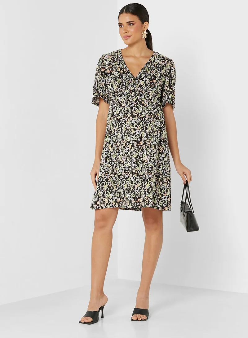 Mamalicious Puff Sleeve Elasticated Waist Dress