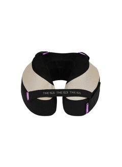 Cabeau The Neck's Evolution S3 Memory Foam Pillow | Chin & Neck Support, Keeps Mouth Closed, No Head Tilt, Comfiest, AirFlow Design & Seat Strap System, for Travel & Home, Washable Cover - Black/Humus  - Image 2