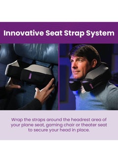 Cabeau The Neck's Evolution S3 Memory Foam Pillow | Chin & Neck Support, Keeps Mouth Closed, No Head Tilt, Comfiest, AirFlow Design & Seat Strap System, for Travel & Home, Washable Cover - Black/Humus  - Image 5