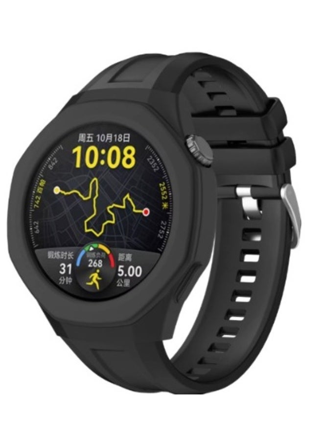 Silicone Protective Case For Huawei Watch GT 5 pro 46mm Smart Watch Cover Shell Replacement Shockproof Black - Image 2
