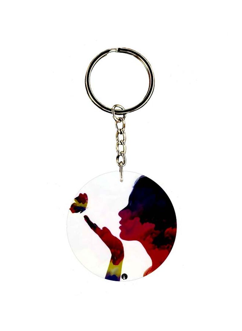 Girl Printed Double Sided Keychain